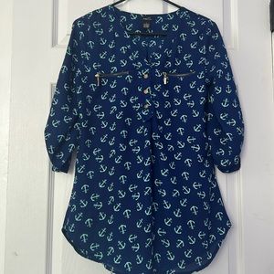 Brand/ Rue21 - Color/ Navy blue & light blue - Size/ S - Design/ anchors